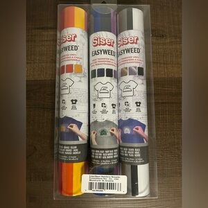 Siser EasyWeed Heat Vinyl Transfer Rainbow Sampler 3 Pack New In Box Sealed